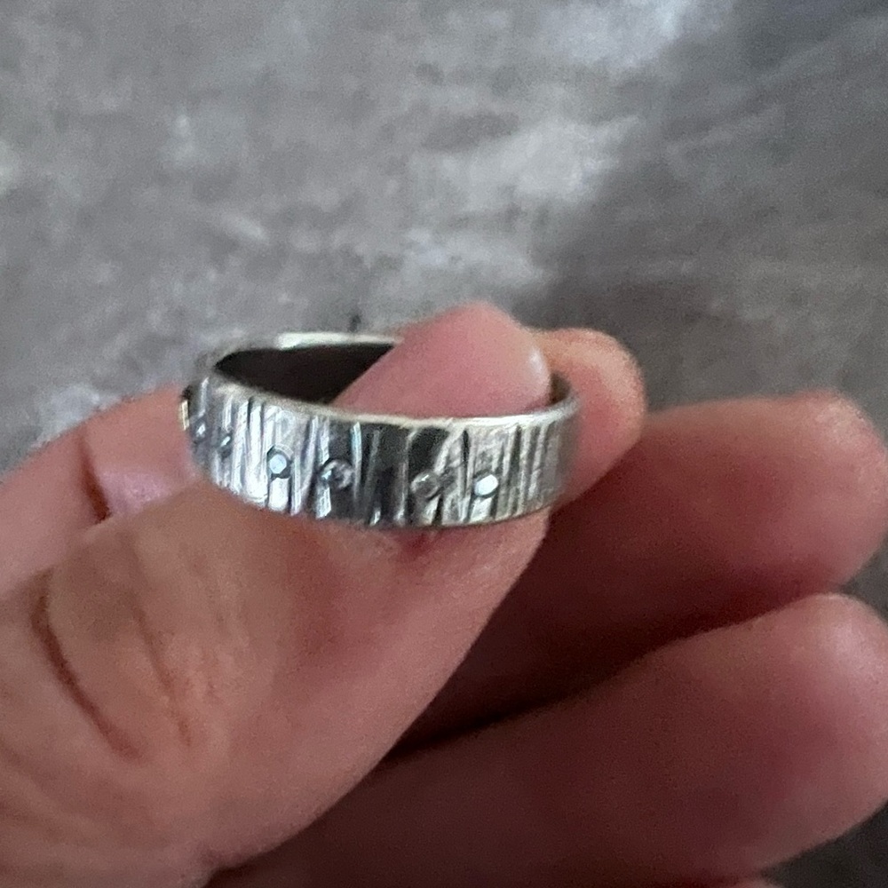 Diamond sterling and gold band